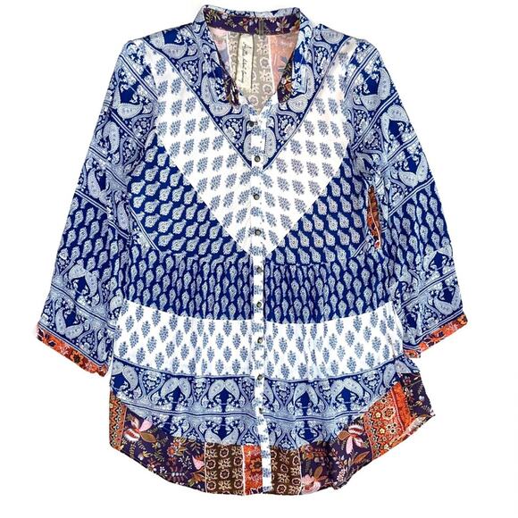 Aratta Silent Journey Paisley Moroccan Tunic Size Small - Picture 1 of 16